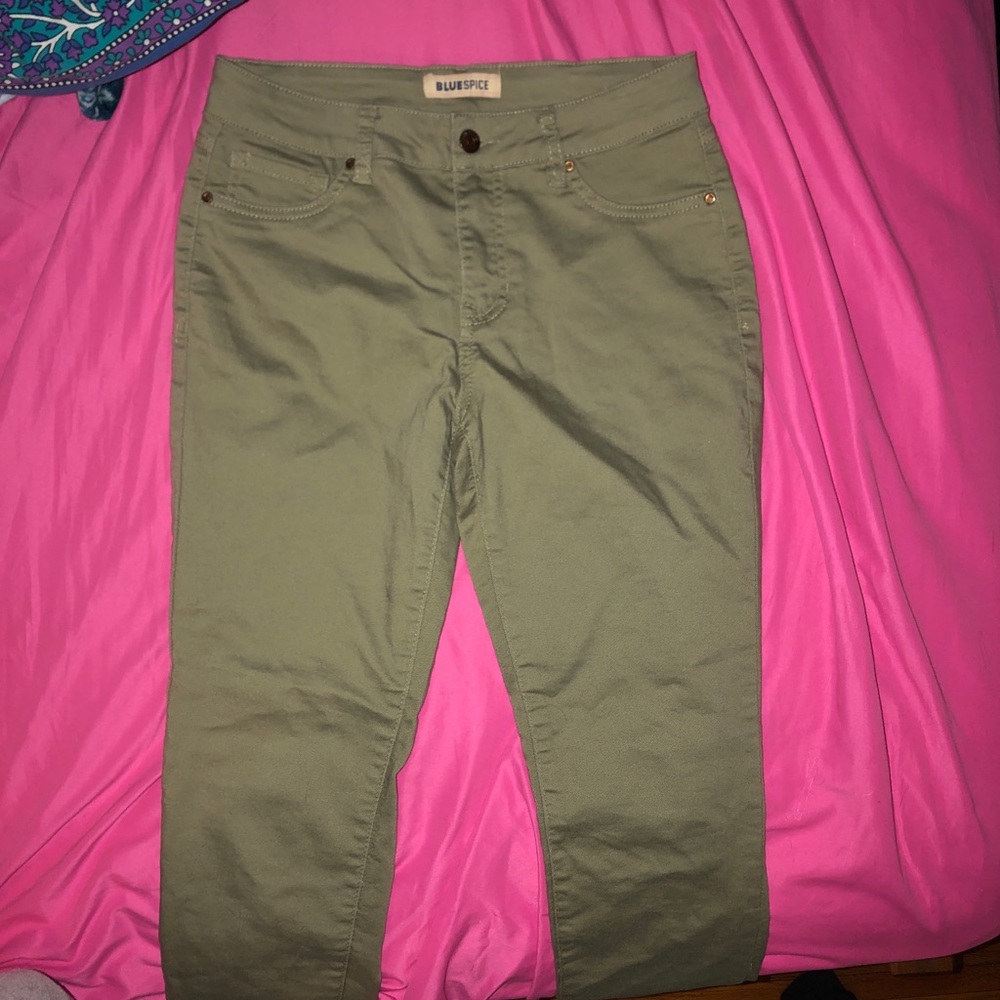 GREEN HIGH WAISTED SKINNY JEANS